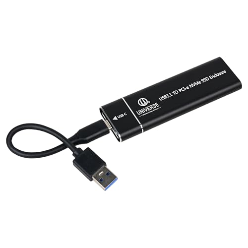 Image of NVME M2 Enclosure USB-C Tool-Free M.2 Case Supports PCIe NVME M Keys 2230 /2242 /2260 /2280 SSDs | Up to 10Gbps Speed