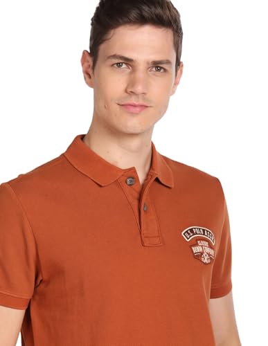 Image of U.S. Polo ASSN. Solid Slim Fit Polo T Shirts for Men - 100% Cotton, Half Sleeves Mens Tshirt