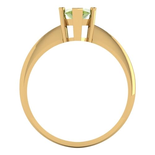 Clara Pucci 1.5 tcw Marquise Cut Engagement Ring for Women, 14K Solid Gold, Yellow Gold, Solitaire Natural Peridot Bridal Anniversary Promise Ring4