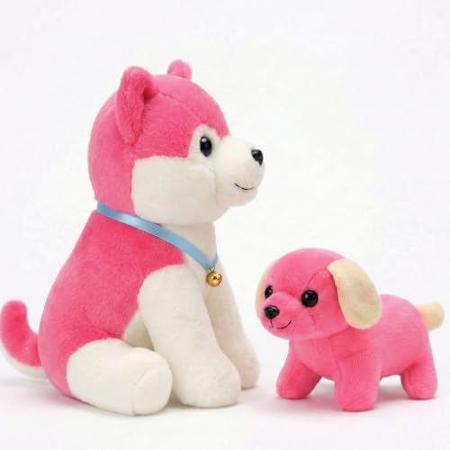 Image of Tabitha Stuffed Toys-Ultra Soft Plush Toy for Kids | Birthday Gifts for Kids and Girls | (Combo of 2 Toys 35 Cm Pink Dog & 25 Cm Pink Dog)