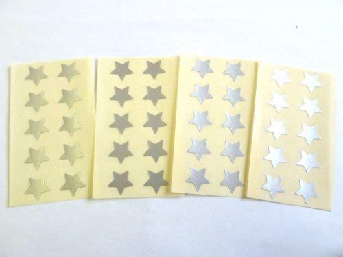 Mini Adesivi A Forma Di Stella - Argento Opaco - 15 Mm - Confezione Da 40 Etichette Autoadesive In Carta - 4