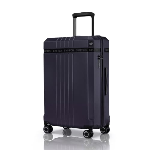 Image of SNITCH VITTO Medium Size Blue Polycarbonate Hard Travel Suitcase - Suitcase Medium Size & Luggage with 8 Wheels, Premium Lock, Wet Pouch & Free Shoe Bag