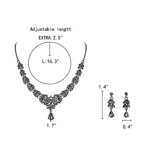 Conjunto de joyas para bodas e invitadas con pendientes de cristales austriacos 4