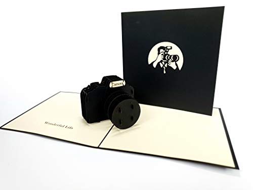 Biglietto di auguri pop-up con fotocamera SLR, per...