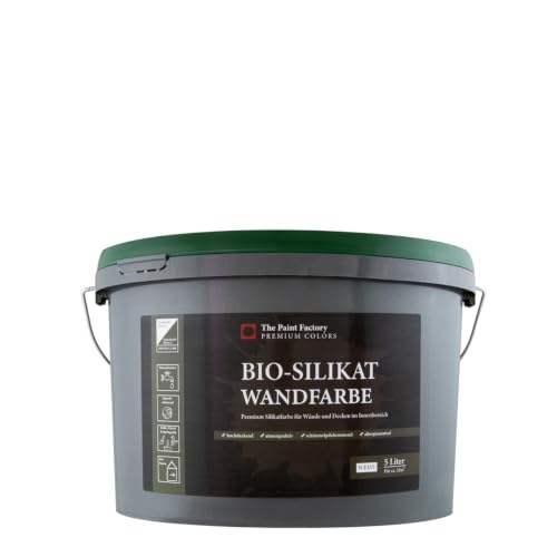 Farbklecks24 The Paint Factory Bio-Silikat Innenfarbe 5L weiss, Wandfarbe, Silikatfarbe innen, für Allergiker empfohlen