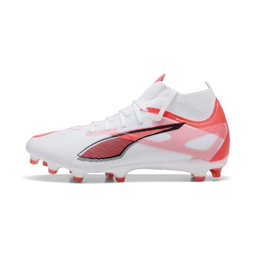 PUMA Ultra 5 Match+ FG/AG WN’s, Weiblich Fussballschuh, PUMA White-PUMA Black-Glowing RED,