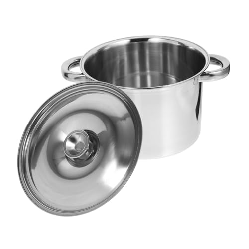 iplusmile Pot De Caldo Con Tapa De Acero Inoxidable Con Olla De Inducción De Doble Manija Para Cocinar Salsa De Pasta De Sopa A Lento 18 Cm