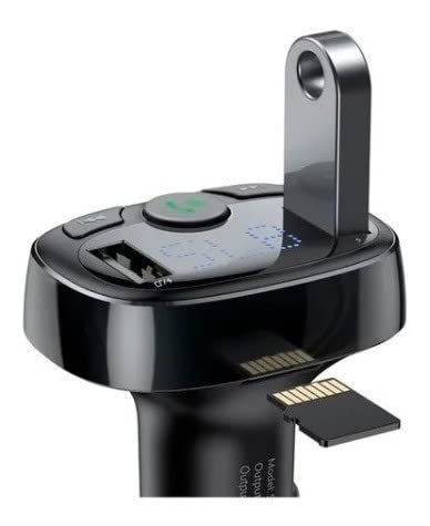 Transmissor Bluetooth para carro, Kit de adaptador para transmissor de rádio FM Baseus, Carregador d