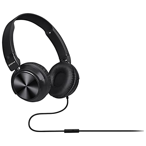 groov e Tempo - Wired Stereo Headphones - Over the Ear Adjustable Headset with 40MM Audio Drivers & Hands-Free Microphone with Voice Assistant - Black groov e Tempo - Wired Stereo Headphones - Over the Ear Adjustable Headset with 40MM Audio Drivers & Hands-Free Microphone with Voice Assistant - Black