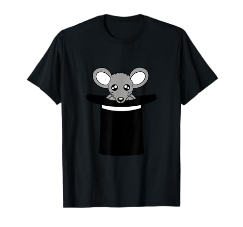 Ratón en sombrero de mago, sombrero de ratón, lindo cómic divertido Camiseta