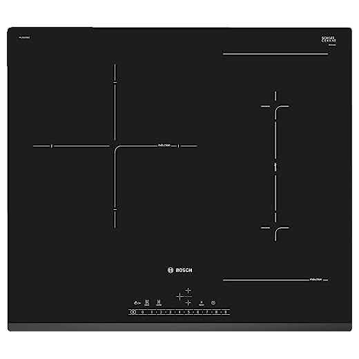 Bosch Serie 6 PVJ631FB1E - Placa de inducción, 60 cm, 17 niveles de potencia, 3 zonas de cocción, Color Negro