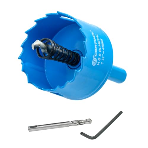 1-3/4 Inch Bi-Metal Hole Saw With Arbor for Metal and Wood Cutting - Hole Cutter Kit for Drywall PVC Boards Fiberglass and Vent Pipes