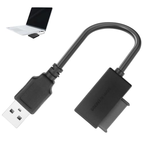 AYHYHLJZJ Adaptador SATA a Isb 2.0, Disquetera Externa Usb a SATA 7 + 6 de 13 pines para portátil CD/DVD ROM, SSD y HDD, plug and play, no requiere fuente de alimentación externa, SATAS a USB