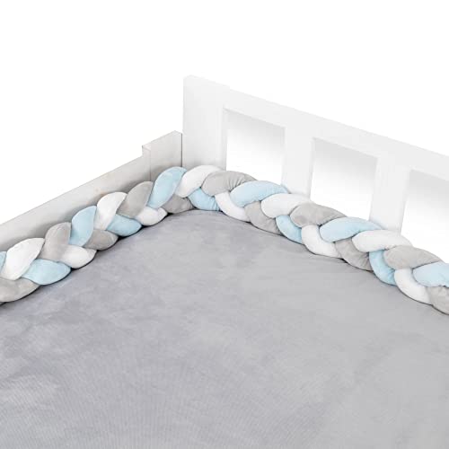 Coussin décoratif Doudou Enfant 220 cm - Coussin décoratif Chambre d'enfant Coussin Enfant Moelleux Coussin décoratif tressé A. Bleu-Blanc-Gris