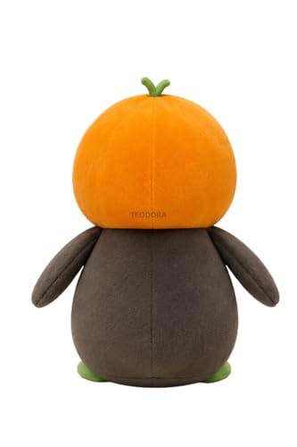 Image of Fruity Penguin Soft Toy for Girls Boys Kids, Orange Animal Plush Stuffed Baby Teddy Gift Birthday, 25 cm