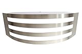 ⭐ Trango IP44 Lámpara de exterior I Lámpara de pared I Lámpara de seguridad de acero inoxidable cepillado y plástico - Mejor para el exterior: Terraza, jardín, balcón, entrada, garaje adecuado - Protección contra salpicaduras de agua protegida por IP44 | Adecuado para uso en interiores y exteriores