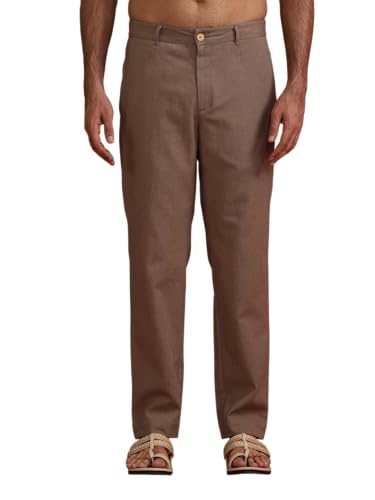 Image of true Browns Men's Grey Cotton Twill Pants (XL)