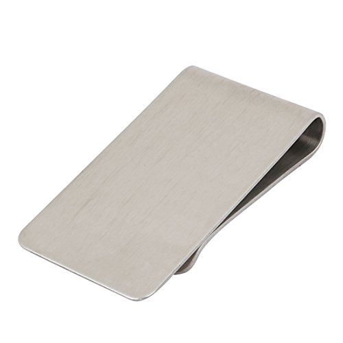 uxcell Stainless Steel Cash Money Clip Credit Card Holder Brushed Silver Tone