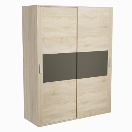 Homey Armario de Dos Puertas Correderas con Altillo Modelo Oslo para Dormitorios de Matrimonio e Infantiles, Madera,...