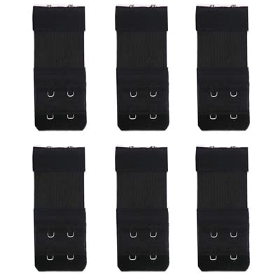 UANGLI 6 pièces en Nylon Souple Extensions de Soutien-Gorge Extension de Sangle 2 rangées Femmes intimes allongé Soutien-Gorge Crochet Extensions Soutien-Gorge Accessoires 2/3 Crochets