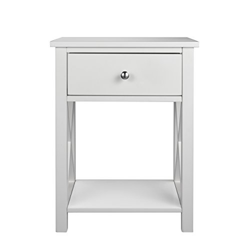 MAGIC UNION X-Design Side End Table Night Stand Storage Shelf with Bin Drawer - Thumbnail 5