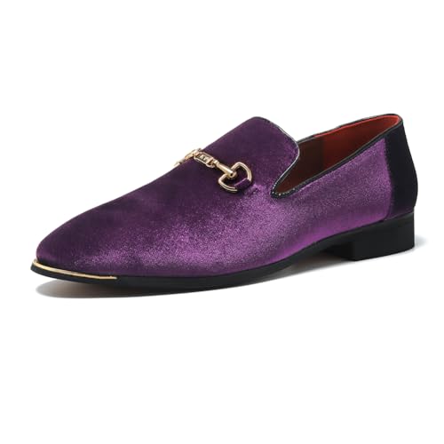 Image of FLQL Men's Luxury Penny Loafer Slip-On Velvet Shoes Party Dancing Shoes Suede Wedding Shoes Plus Size 7-13