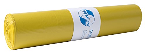 DEISS PREMIUM 13704 - Bolsas para residuos, 70 l, rollo de 25, color amarillo Cover