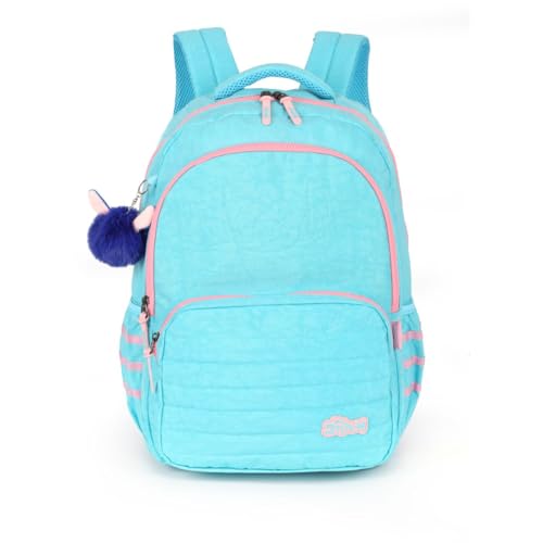 Mochila Stitch, Grande, Turquesa, com Compartimento para Notebook, Luxcel