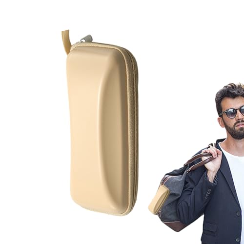 Fundas para gafas | para gafas con cremallera, rígida para gafas de sol protectora para gafas unisex organizador para gafas con cordón, beige, riferimento alla descrizione