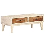 Tallado a mano Mesa de Centro de Madera Maciza reciclada 90x50x35 cm+ Dimensiones: 90 x 50 x 35 cm (Largo x Ancho x Alto)