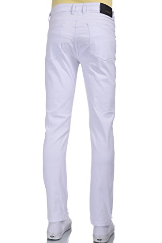 Men Eagle Blue Stretch Slim fit White Jeans Denim Twill Pant Size 30-382