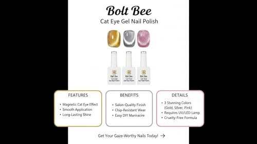 Image of Bolt Bee Gel Nail Polish - Highly Pigmented Glossy Finish, Smooth Application, Chip-Resistant Long-Lasting Color, Uv /led Lamp Cure, DIY Manicure & Salon Nail Art - 3pcs | 9ml