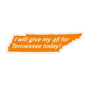 Craftique Tennessee Volunteers Team Magnet, Medium, Orange, Plastic, 1 Count