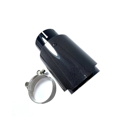 Tubo de escape de coche universal modificado silenciador acero inoxidable negro brillo 76mm 89mm
