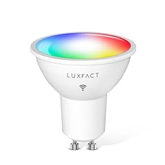 LUXFACT GU10 Smart LED Bulb - 5W (50W Equivalent) RGBCW Color Changing Bulb - Compatible with Alexa Google Assistant – 450LM - Multicolor Music Sync GU10 LED Bulb - 1 Pack
