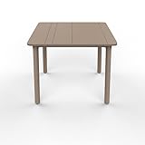 RESOL Noa Mesa de Comedor de Jardín 90x90 Cuadrada | 4 Personas | Elegante y Robusta | Protección UV para Uso Exterior en Patio, Terraza o Porche - Color Marrón Claro Arena