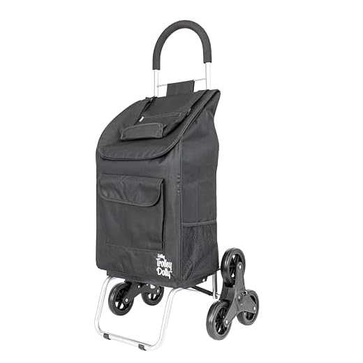 dbest products Stair Climber Trolley Dolly, Black Shopping Grocery Foldable Cart Condo Apartment