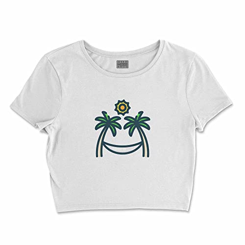 T-Shirt Blanc Femme Court Taille S Ajusté Anti-Pli Buwtswi