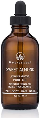 Natures Leaf Sweet Almond Oil, USDA Certified Organic, 100% Pure, Cold Pressed, Dry Itchy Skin, Fine Lines & Wrinkles, Crows Feet, Split Ends, Frizzy's, Scars, Stretch Marks, Skin Cleanser 4 fl oz