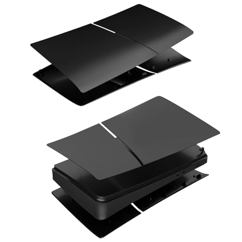Image of Slim Digital Edition Cover Plates for New PS5 Slim Console, Shell Panels Compatible with New PlayStation 5 Slim Accessories Protective Replacement Faceplate (Black)