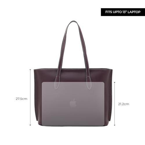 Image of Miraggio Sandra 13 Inch Laptop Tote Bag For Women Office Use | Office Tote Bag With Zipper Closure | Stylish Totes