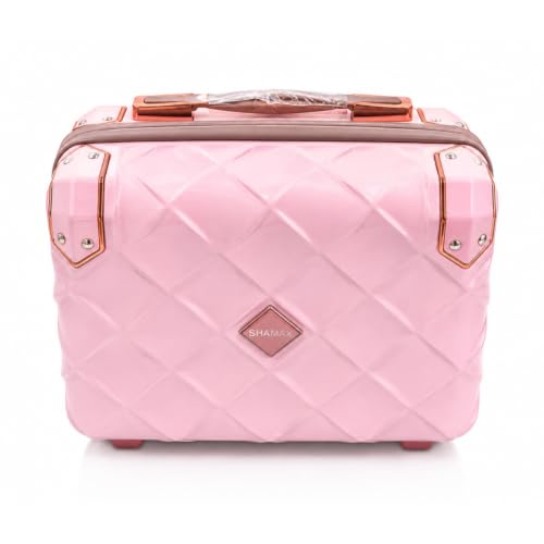 Image of Shamax Vanity Box Organiser Case (Waterproof) ABS (Travel-Friendly) Stylish Cosmetic Storage Box for Jewellery, Skincare & Beauty Storage Travel Cosmetic Case (28x16.5x30 cm) (762-Pink)