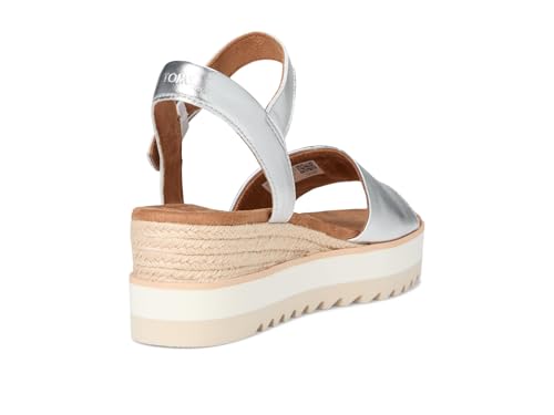 Image of TOMS Women's Diana Wedge Heel Sandal, Leather Upper, Rope-Wrapped Midsole, Adjustable Strap, Buckle, OrthoLite Insole
