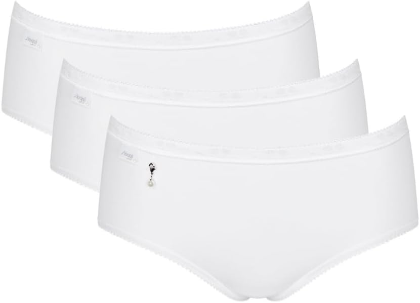 Sloggi Midi Briefs Knickers Basic+ Brief 3 Pack 95% Cotton Mid Rise Lingerie