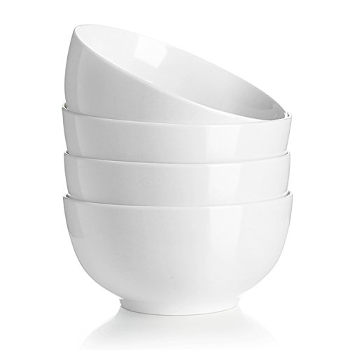 CAC China 37189 Tableware 22 Oz Porcelain Cereal Set-6 inch Soup/Noodle Bowl, Natural