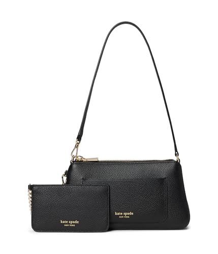 Pochette Kate Spade New York Ava, la serviette 2 en 1 en cuir noir contre le désordre