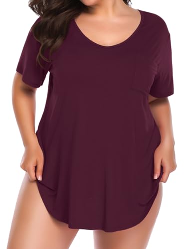 Image of BELAROI Women Plus Size Tops V-Neck Tunics Shirts