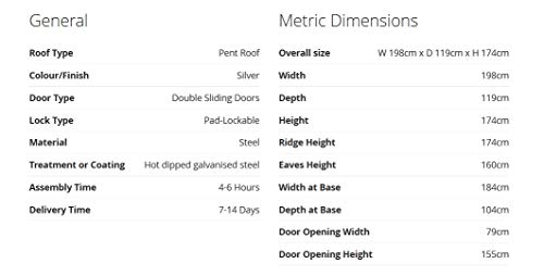 Yardmaster 6 x 4 ft Deluxe Apex Roofed Metal Shed - Green