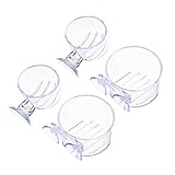 FONDOTIN 4piezas Taza De Alimentación para Acuario con Ventosas Contenedor para Almacenamiento De Gusanos De Soporte De Plantas De Acuario para Agua Dulce y Salada