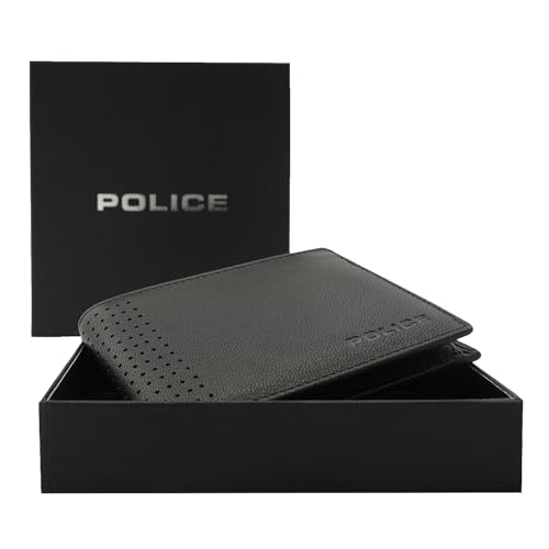 Image of Police Leather Coin Wallet for Men, Gents Purser with Card Holder Compartments (Black)